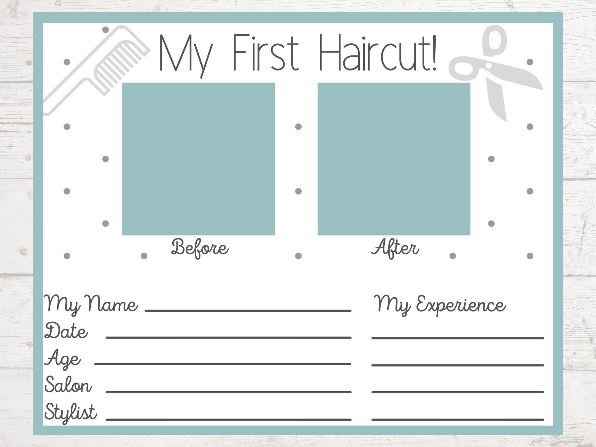 Instant Printable - My First Haircut Certificate For Child Or inside Blank Free Printable First Haircut Certificate