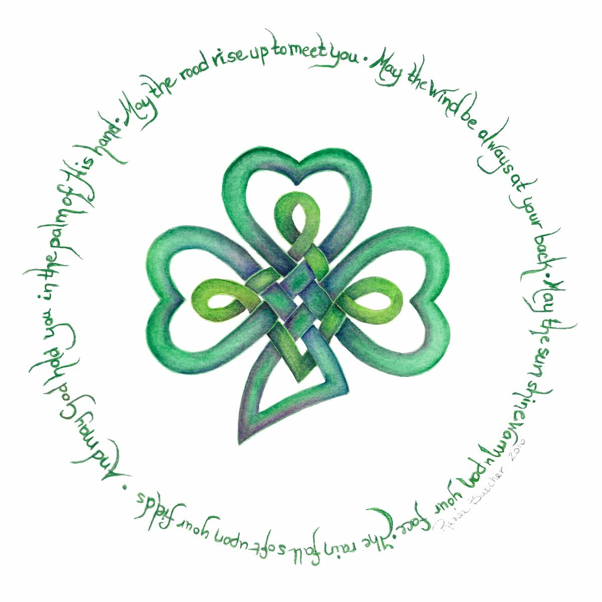 Irish Blessing Celtic Knot Shamrock Print (May The Road Rise To with Free Printable Irish Blessing