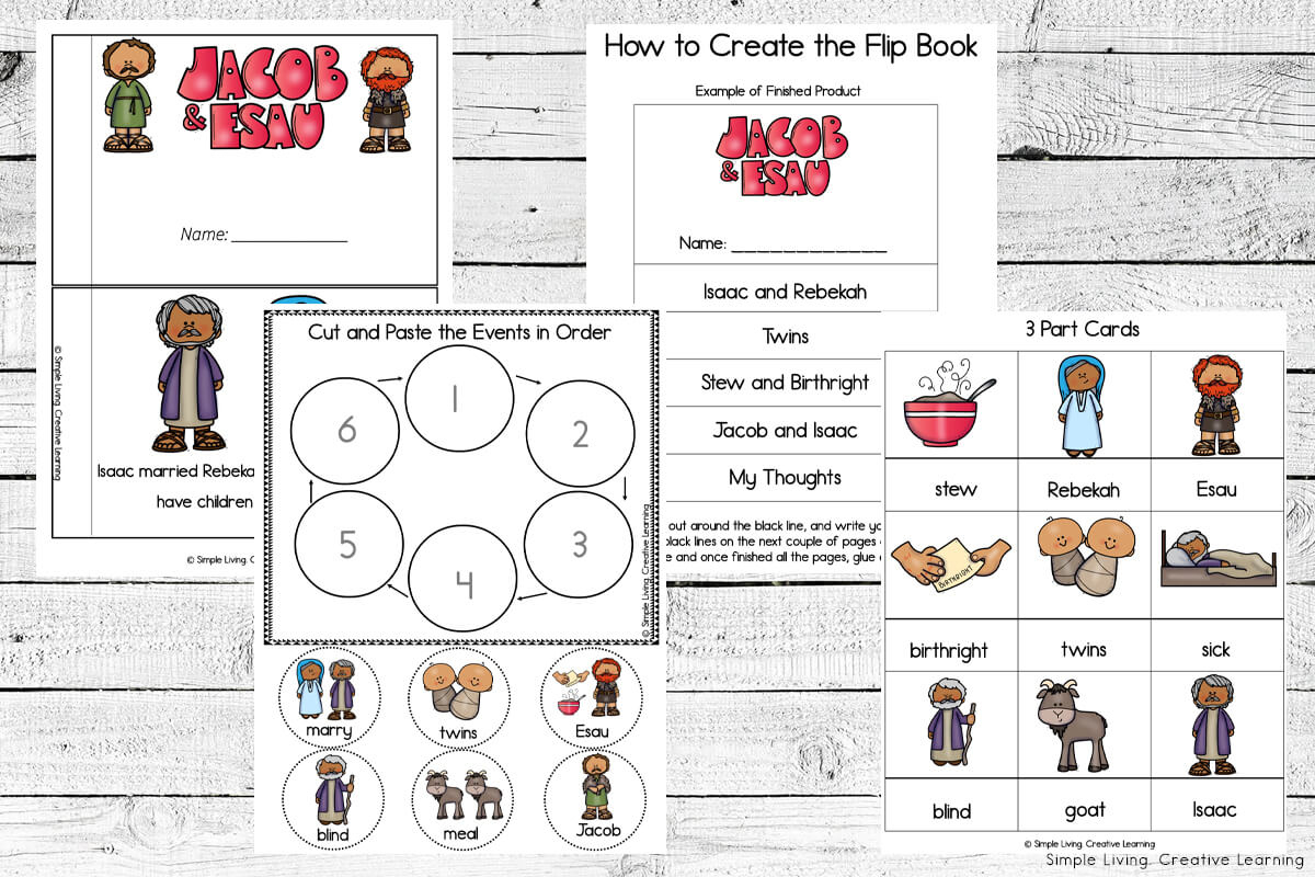 Jacob And Esau Printables - Simple Living. Creative Learning in Jacob and Esau Free Printables