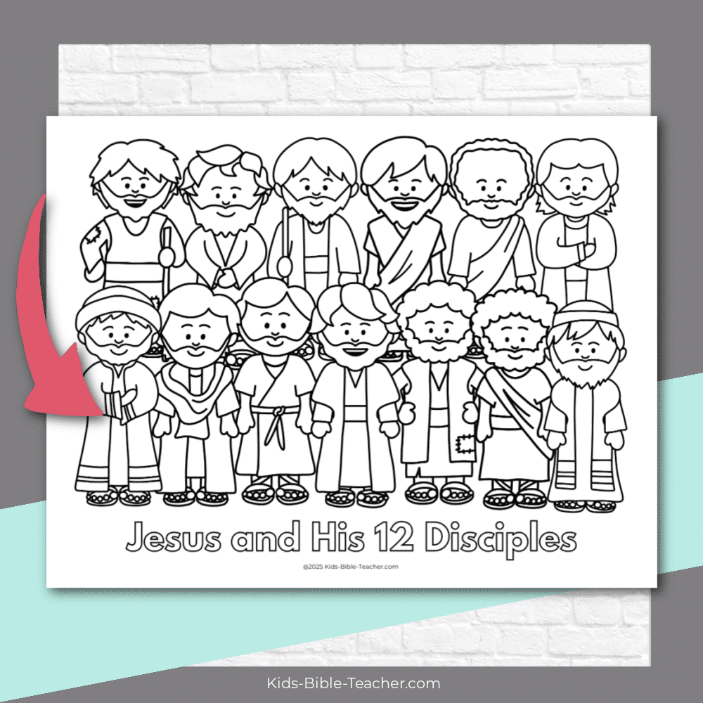 Jesus&amp;#039; Disciples Coloring Page - Free Printable! - Kids Bible Teacher regarding Free Printable 12 Disciples Worksheet