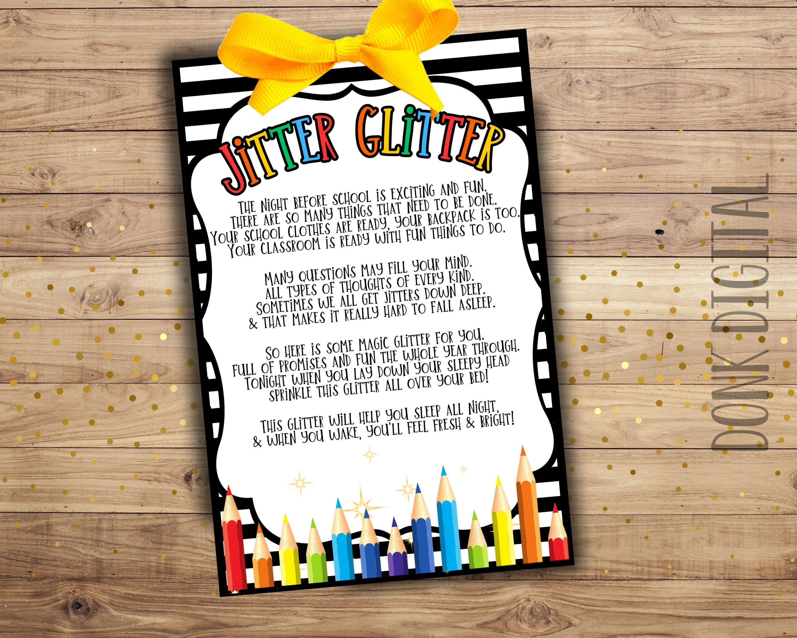 Jitter Glitter - Schüler Geschenk - Klassenzimmer Geschenk pertaining to Jitter Glitter Free Printable