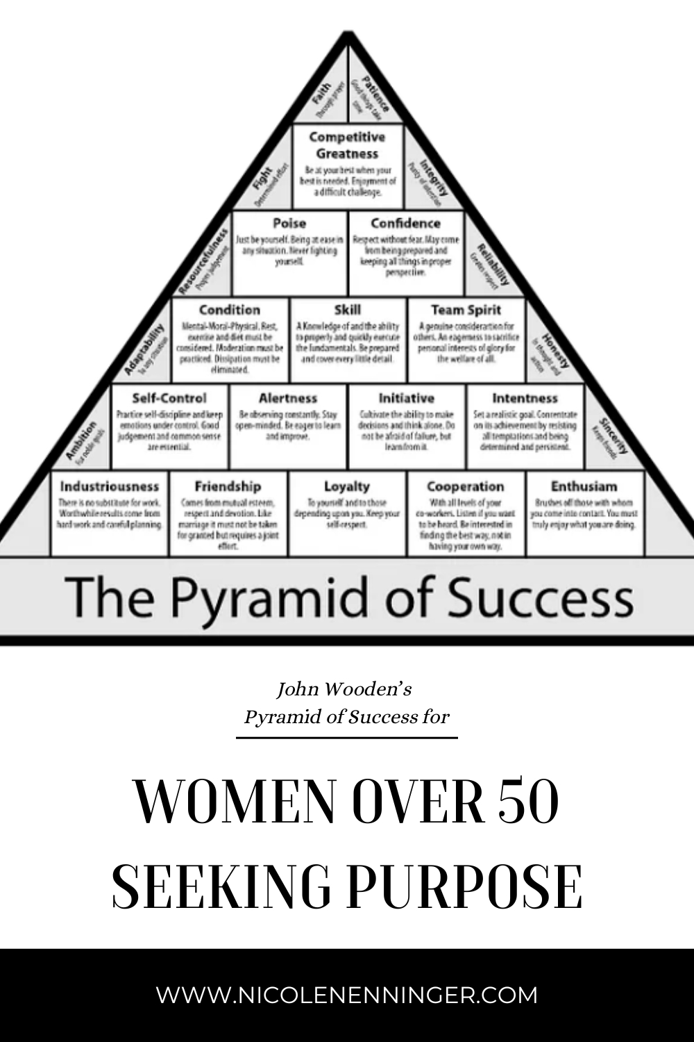 John Wooden&amp;#039;S Pyramid Guide For Women Over 50 Seeking Purpose - with Pyramid Of Success Printable
