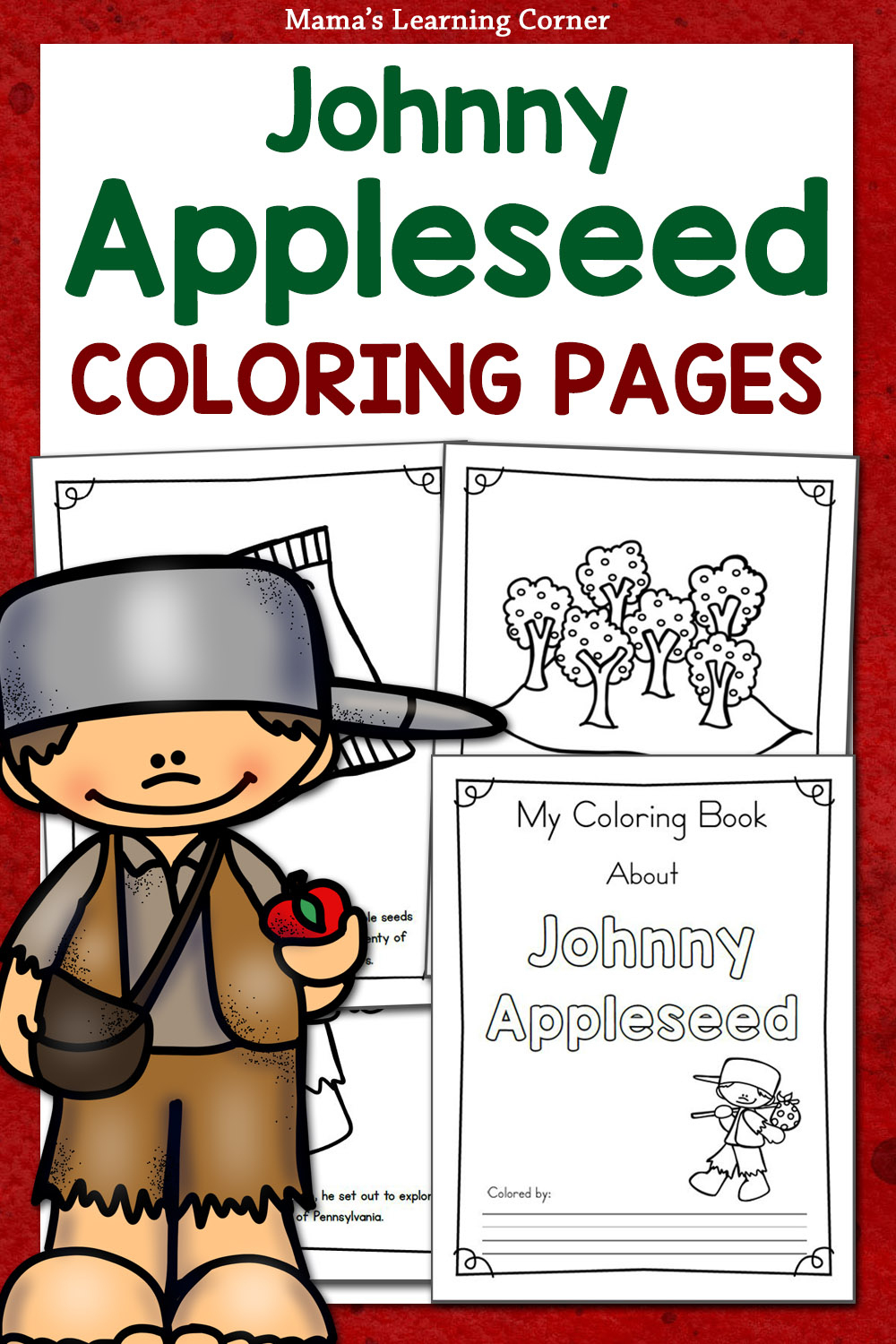 Johnny Appleseed Coloring Pages - Mamas Learning Corner within Johnny Appleseed Story Printable