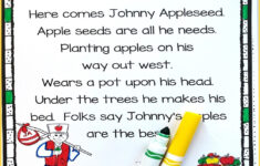 Johnny Appleseed Printable with Johnny Appleseed Story Printable