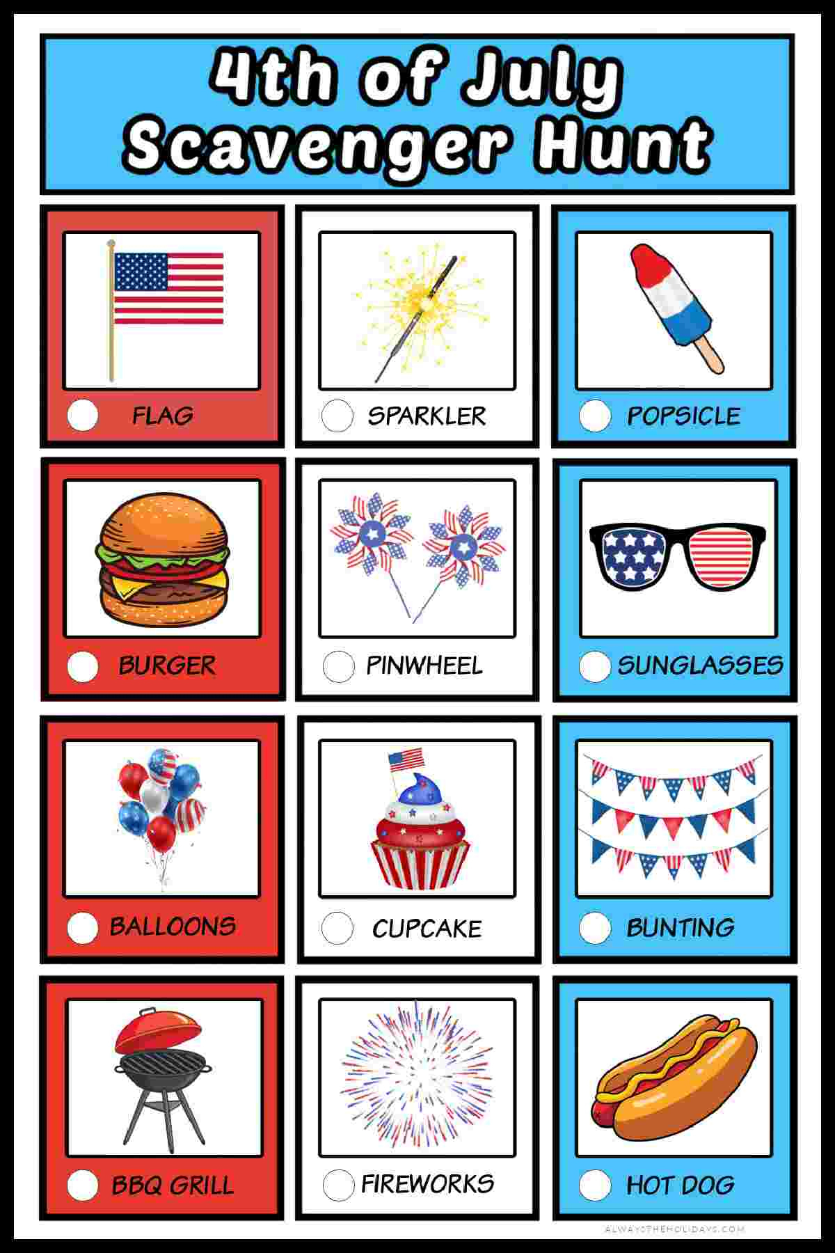 July 4Th Scavenger Hunt For Kids - Free 4Th Of July Printable Activity intended for 4th of July Scavenger Hunt Printable