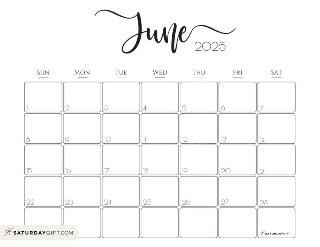 June 2025 Calendar - 23 Cute &amp;amp; Free Printables in Free Printable June 2025