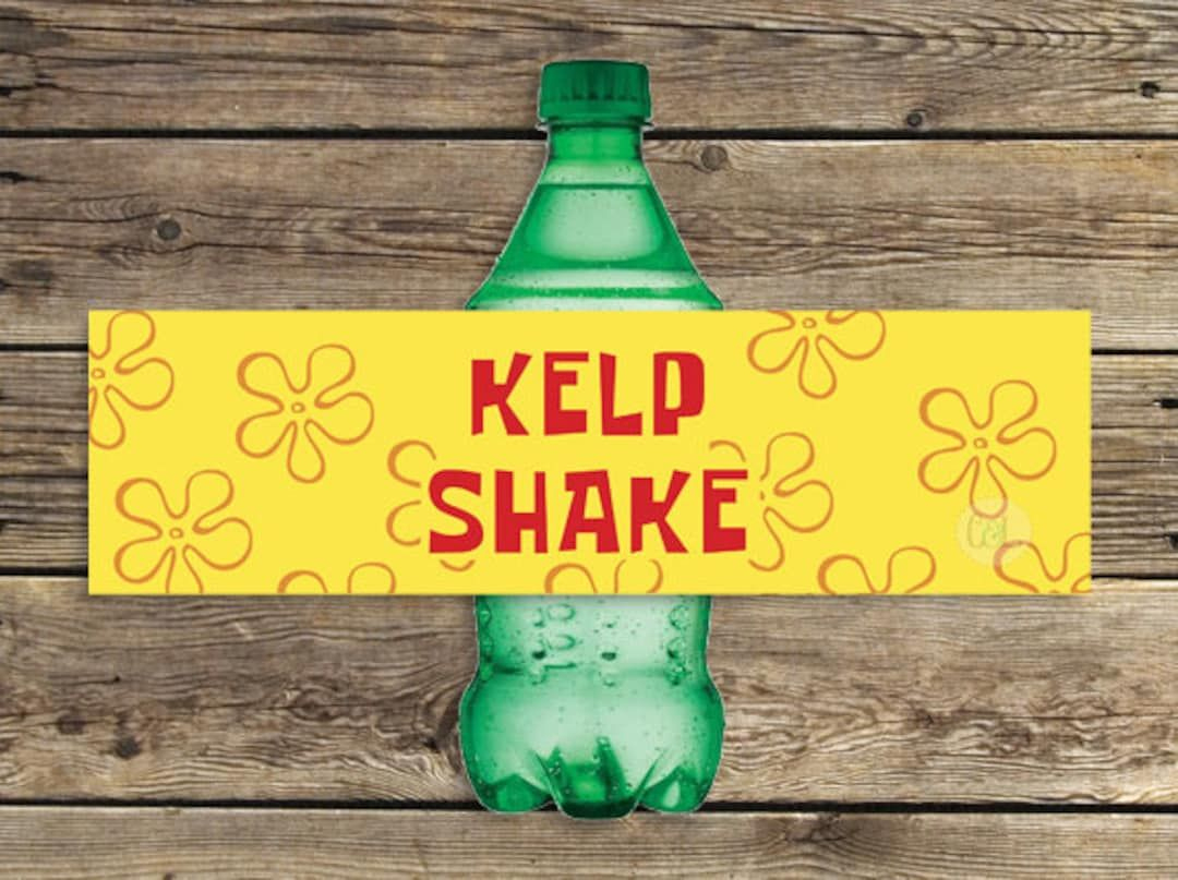 Kelp Shake Under The Sea Luau Drink Bottle Labels Printable intended for Kelp Soda Labels Printable Free