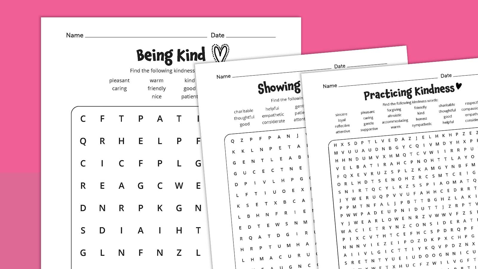 Kindness Word Search Bundle: Free Download Plus Answer Key throughout Kindness Word Search Printable