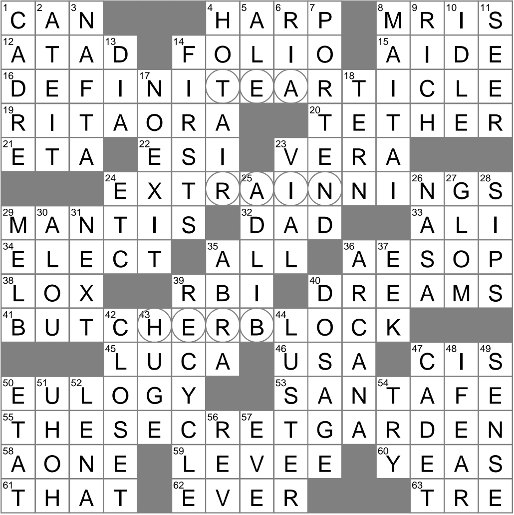 La Times Crossword 18 Jun 25, Wednesday - Laxcrossword intended for La Times Crossword Printable 2018