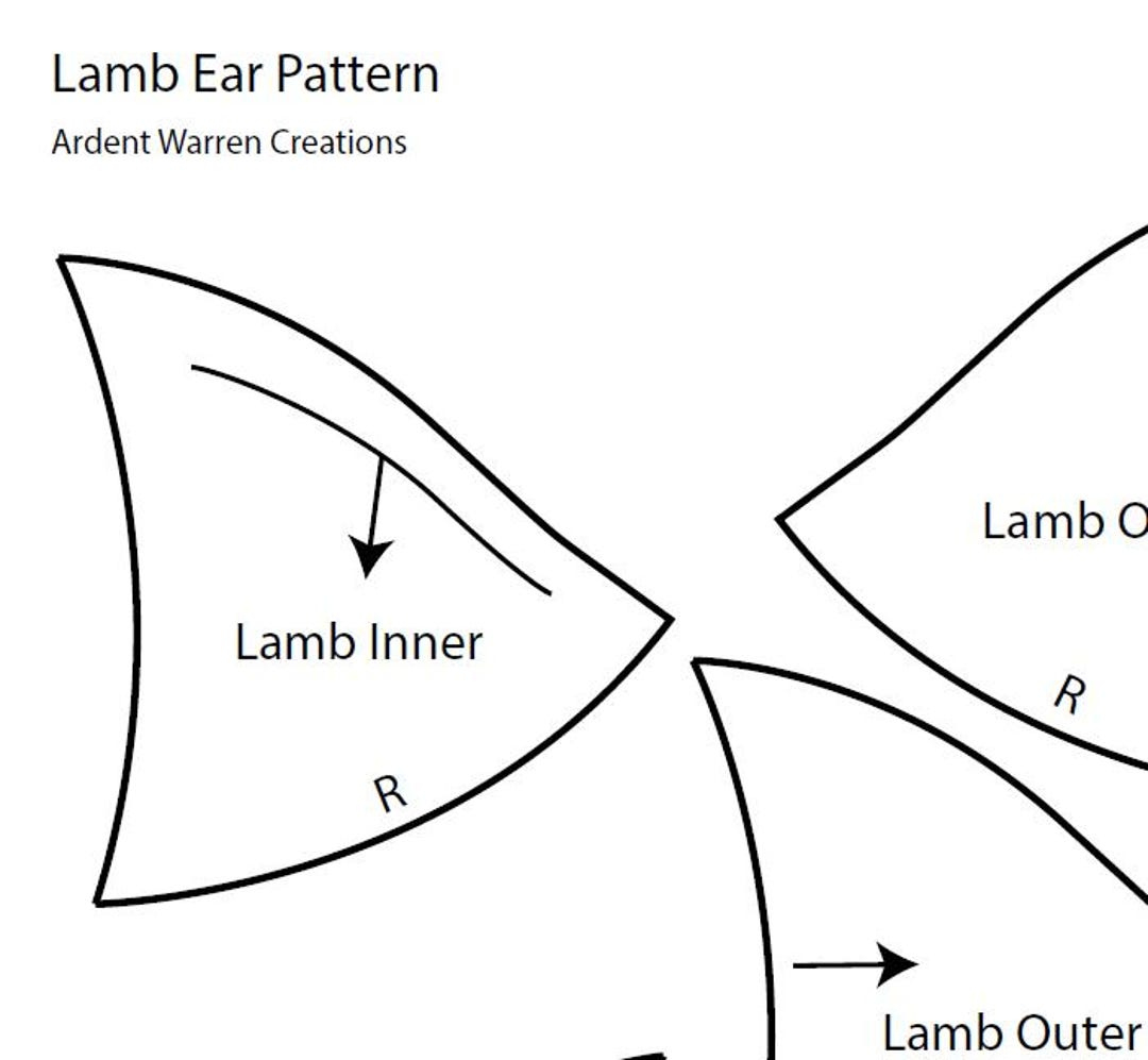 Lamb Ear Pattern For Making Faux Fur Costume Ears | Animal Ears intended for Printable Sheep Ears Template
