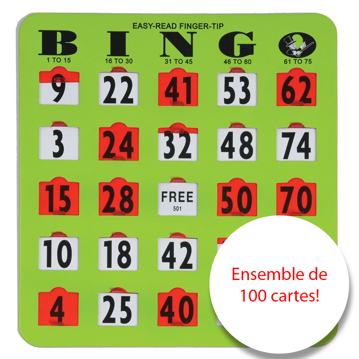 Large Easy Read Slide Bingo Cards - Cds Boutique Aînés regarding Easy Read Fingertip Bingo Cards