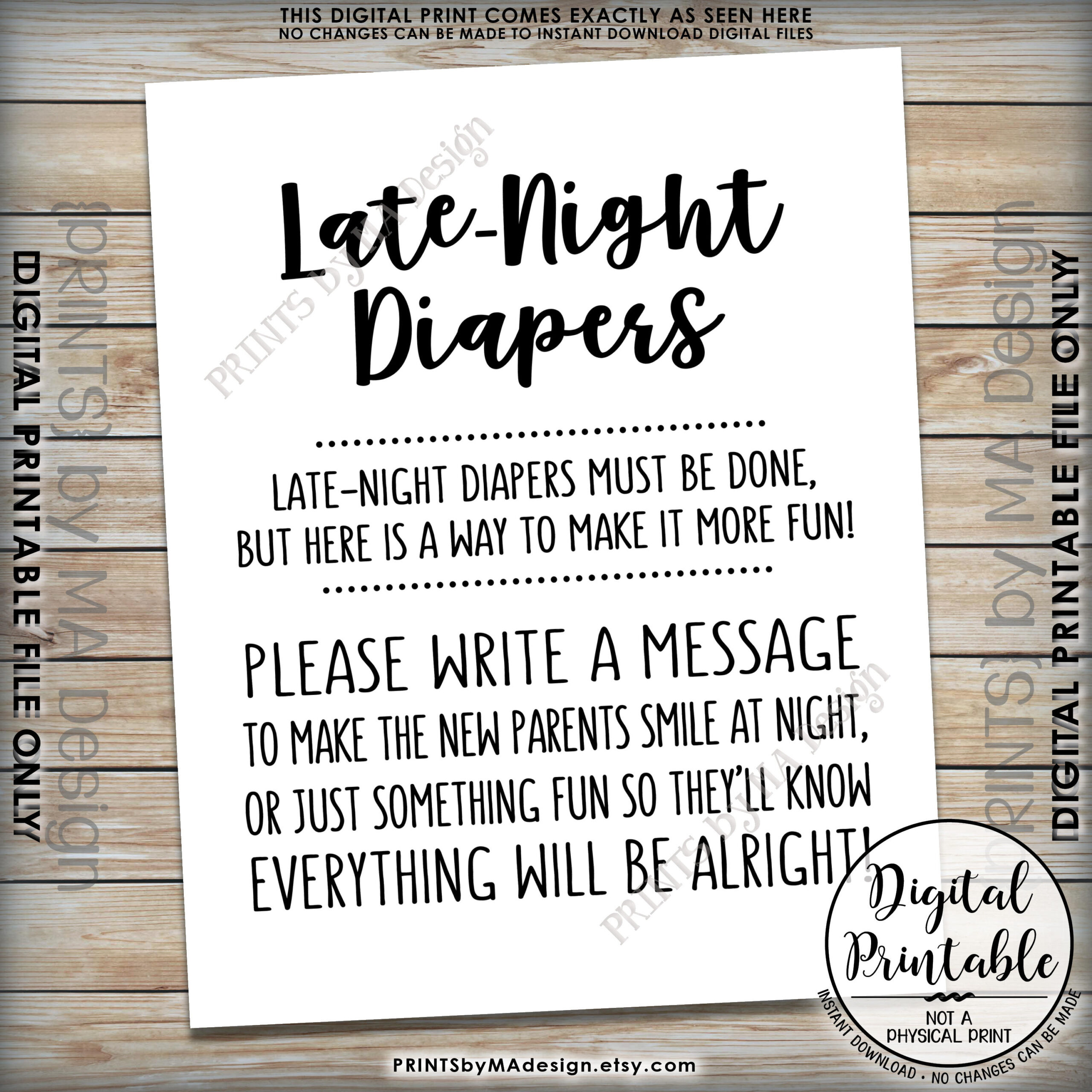 Late Night Diaper Sign, Late-Night Diapers Sign The Diaper regarding Late Night Diaper Notes Free Printable