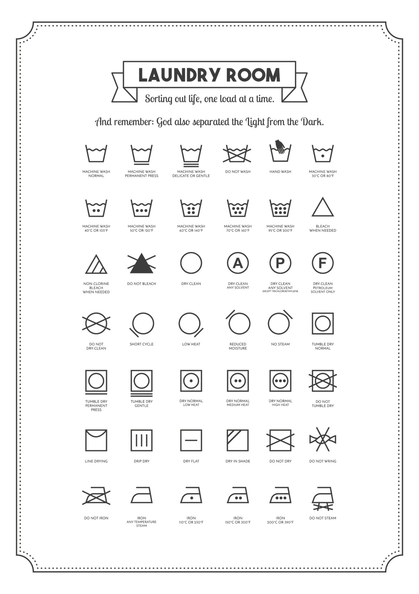 Laundry Room Printables — Home Cleaning Family in Free Printable Printable Laundry Signs