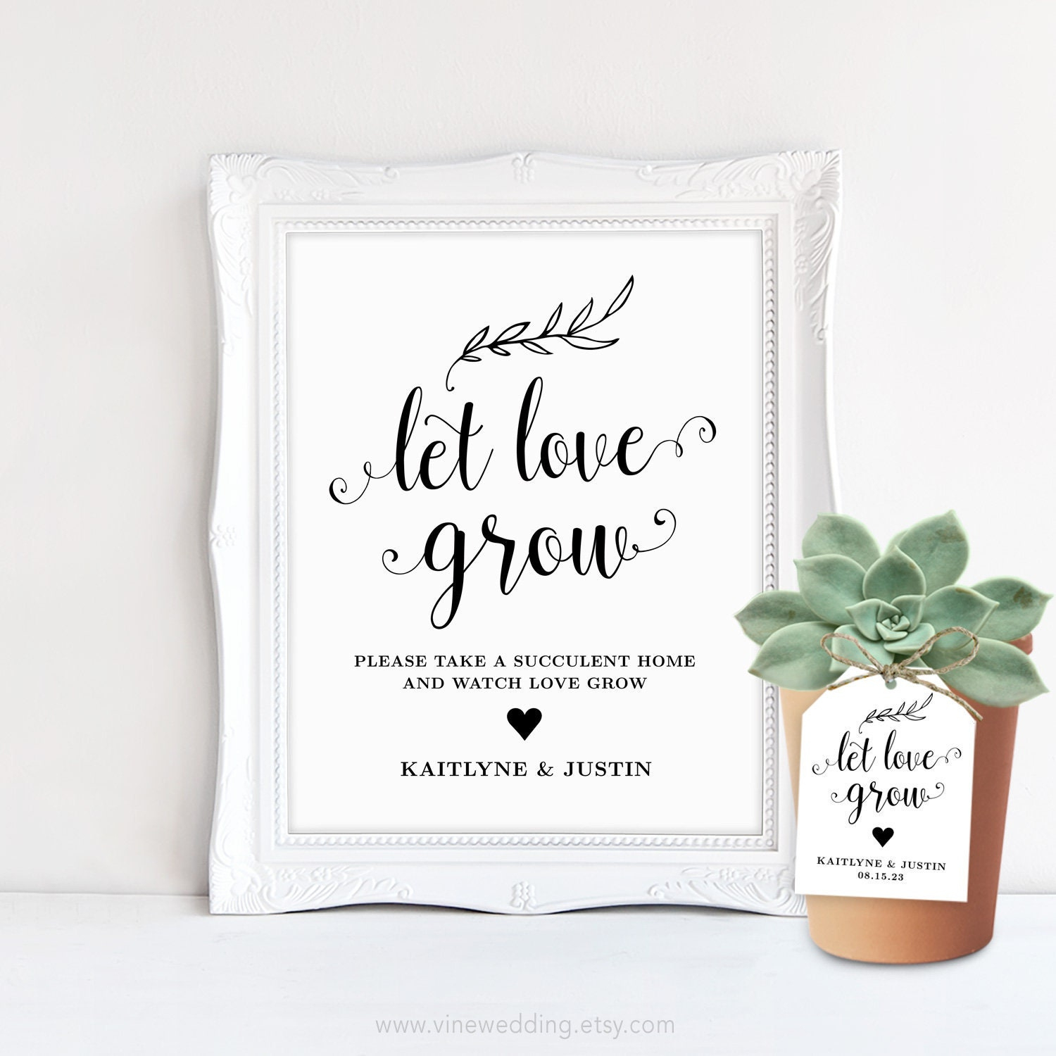 Let Love Grow Sign &amp;amp; Favor Tags, Printable Wedding Favor Tags with Printable Let Love Grow Free Template