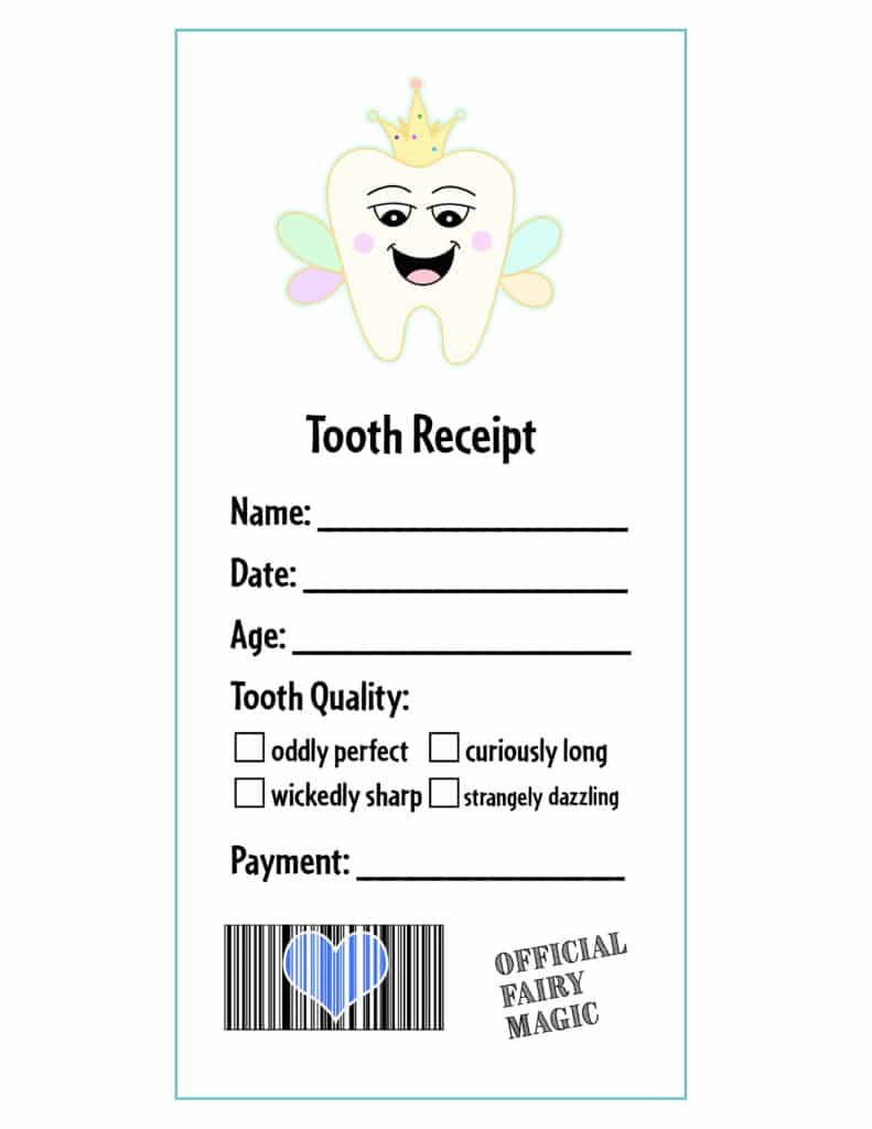 Letter From The Tooth Fairy Free Printable! ⋆ The Hollydog Blog with regard to Tooth Fairy Receipt Printable Free