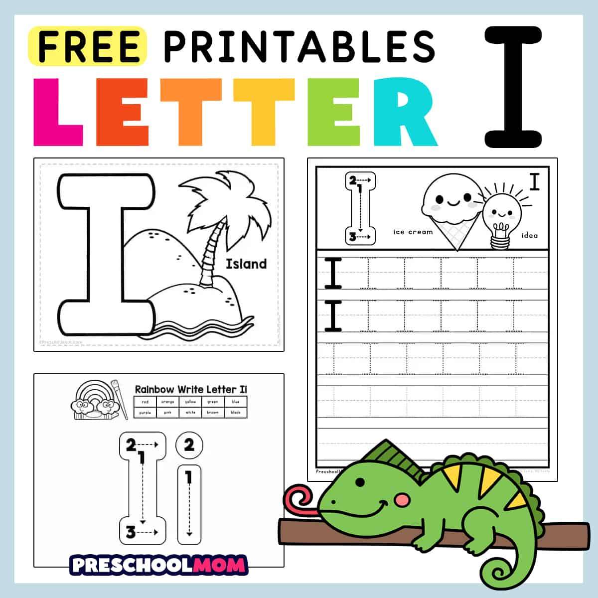 Letter I Preschool Printables - Preschool Mom inside Free Printable Letter I Tracing Worksheets
