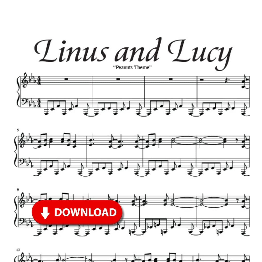 Linus And Lucy &amp;quot;Peanuts Theme&amp;quot; Piano Sheet Music Download intended for Linus And Lucy Piano Sheet Music Free Printable