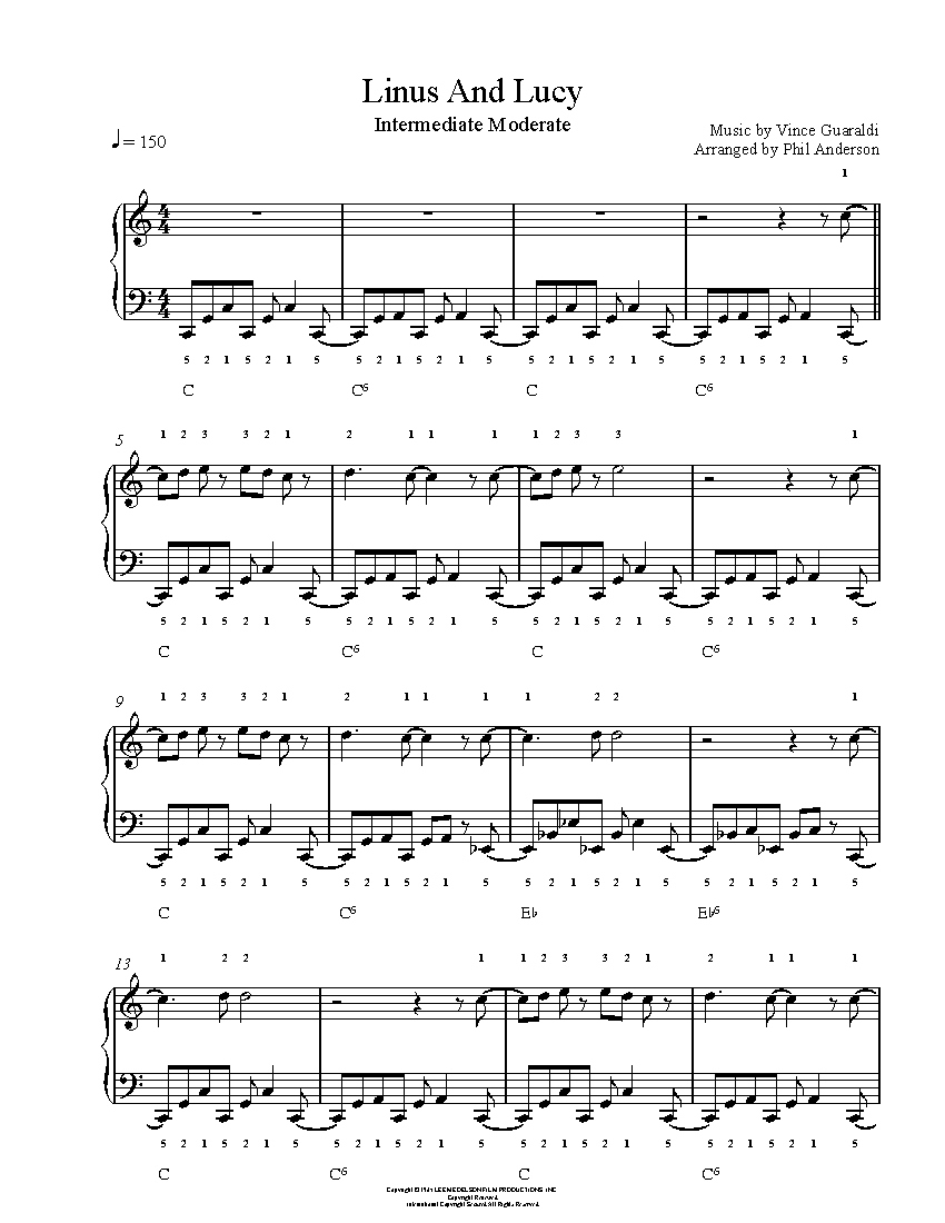 Linus And Lucy with regard to Linus and Lucy Piano Sheet Music Free Printable