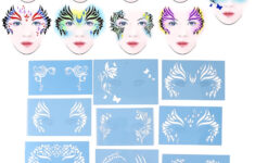 Loewten Face Stencils Kit,9Pcs Face Painting Stencils Kit Washable for Face Painting Stencils Printable