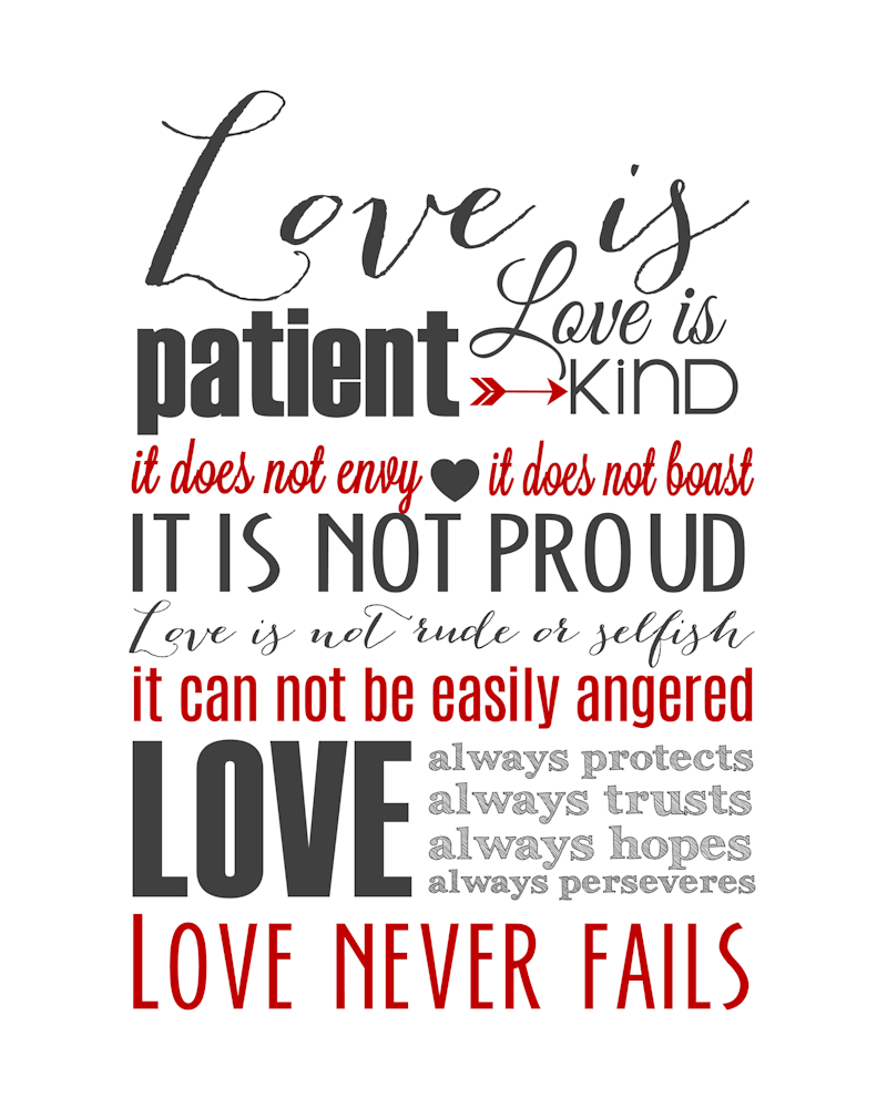 Love Is Patient Subway Art Printable {1 Corinthians 13} - The Girl with regard to Printable 1 Corinthians 13