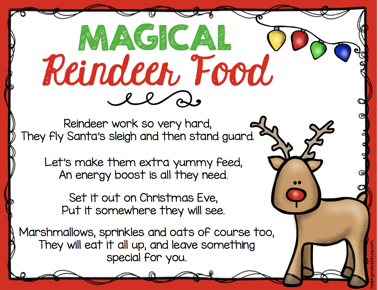 Magical Reindeer Food Freebie — Keeping My Kiddo Busy for Free Reindeer Food Printable