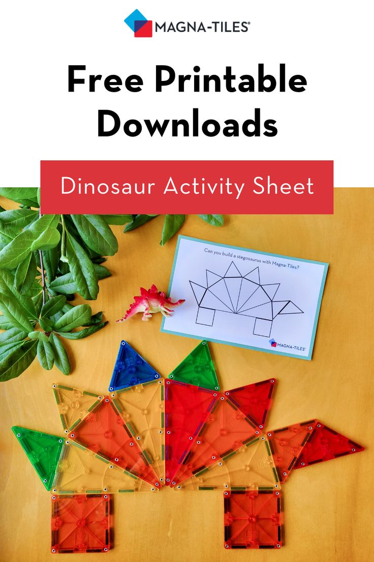 Magna-Tiles® Free Printable Downloads: Dinosaur Activity Sheet inside Free Magna Tile Printables
