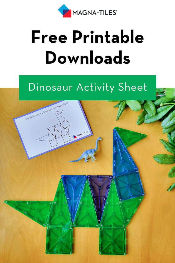 Magna-Tiles® Free Printable Downloads: Dinosaur Activity Sheet with regard to Free Magna Tile Printables