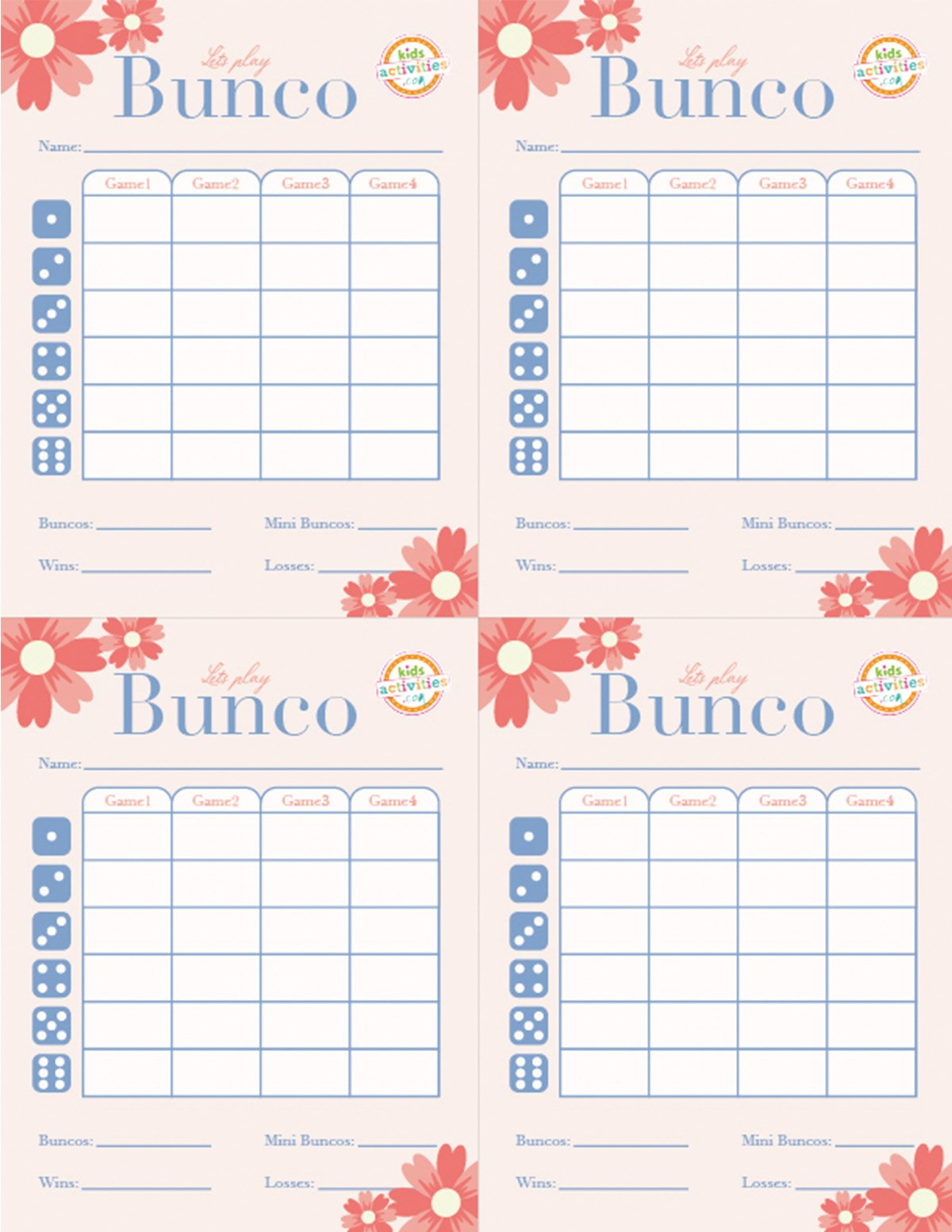 Make A Bunco Party Box With Free Printable Bunco Score Sheets for Bunco Table Cards Free Printable