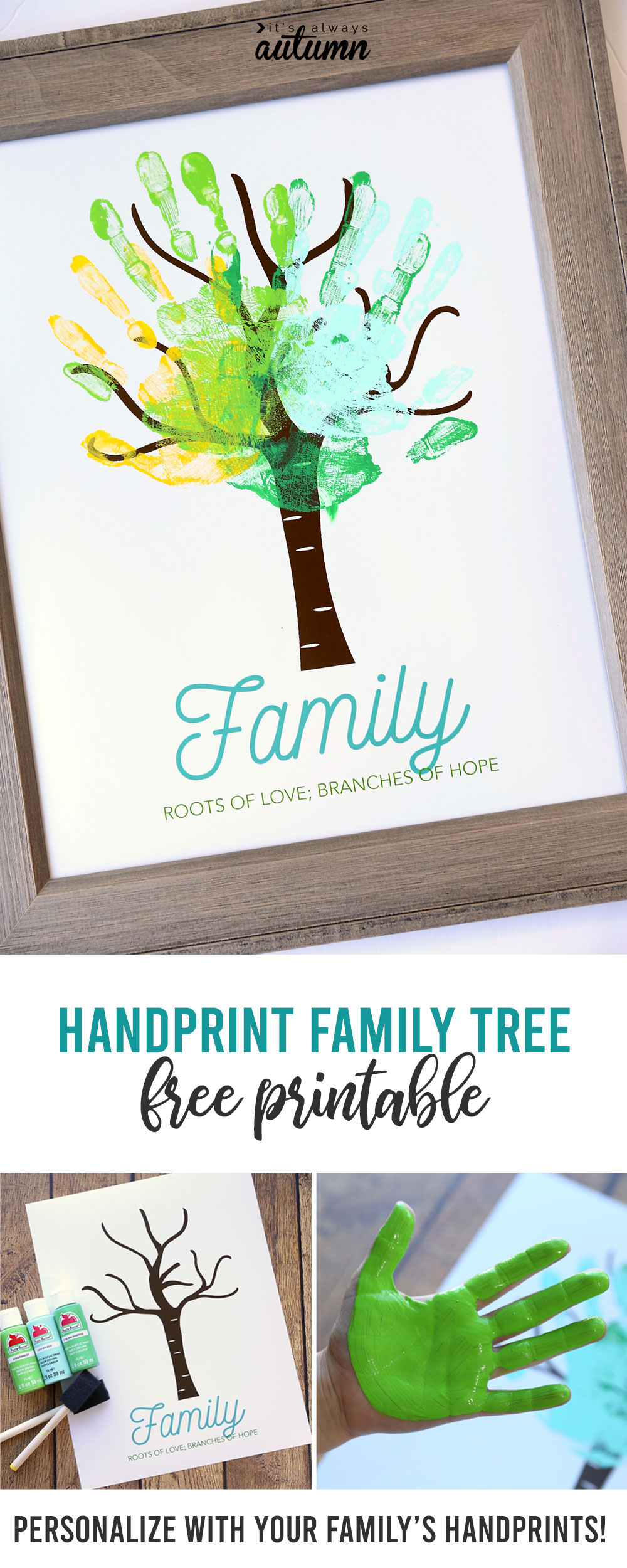Make An Adorable Family Handprint Tree {Great Gift Idea} - It&amp;#039;S throughout Father&amp;#039;S Day Handprint Tree Free Printable