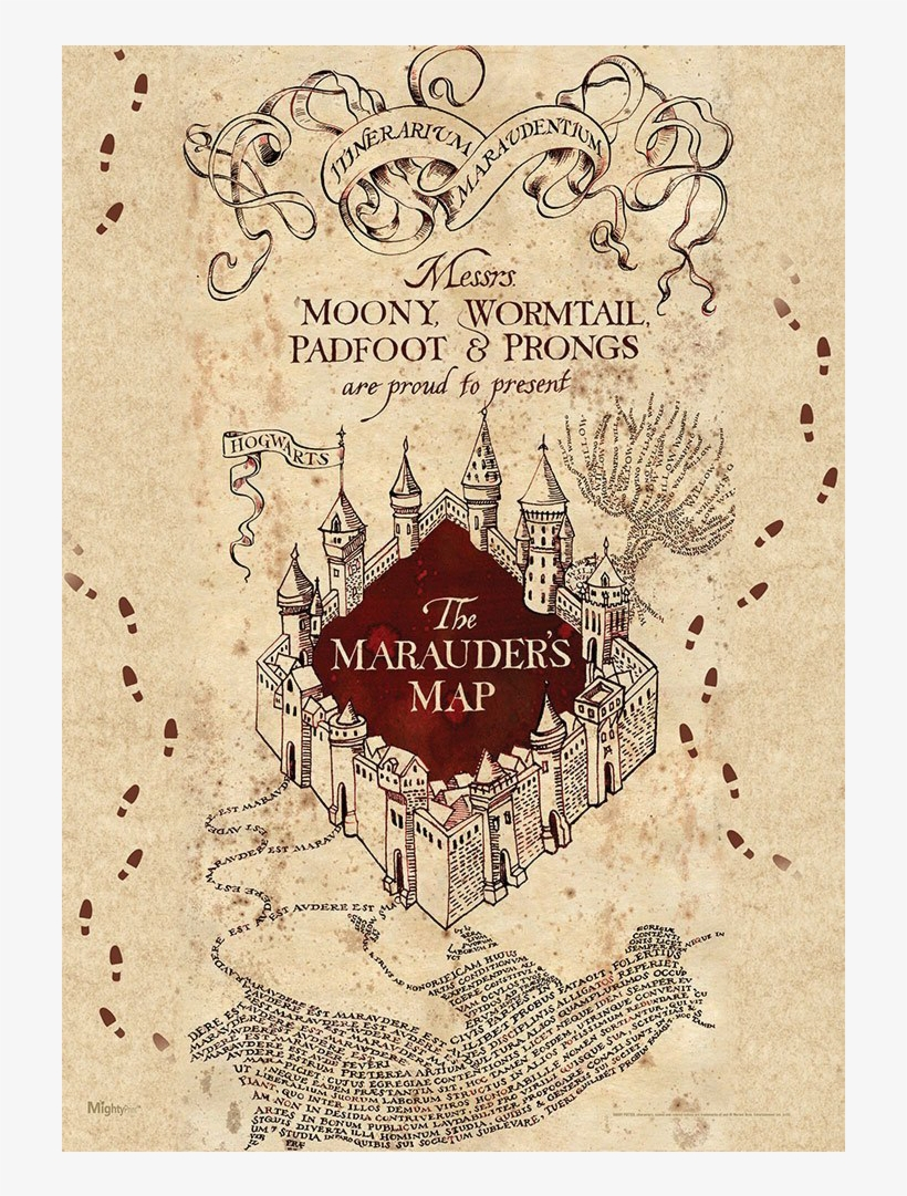 Marauders Map Mightyprint Wall Art Print Harry Potter - Printable with Free Printable Full Size Marauders Map
