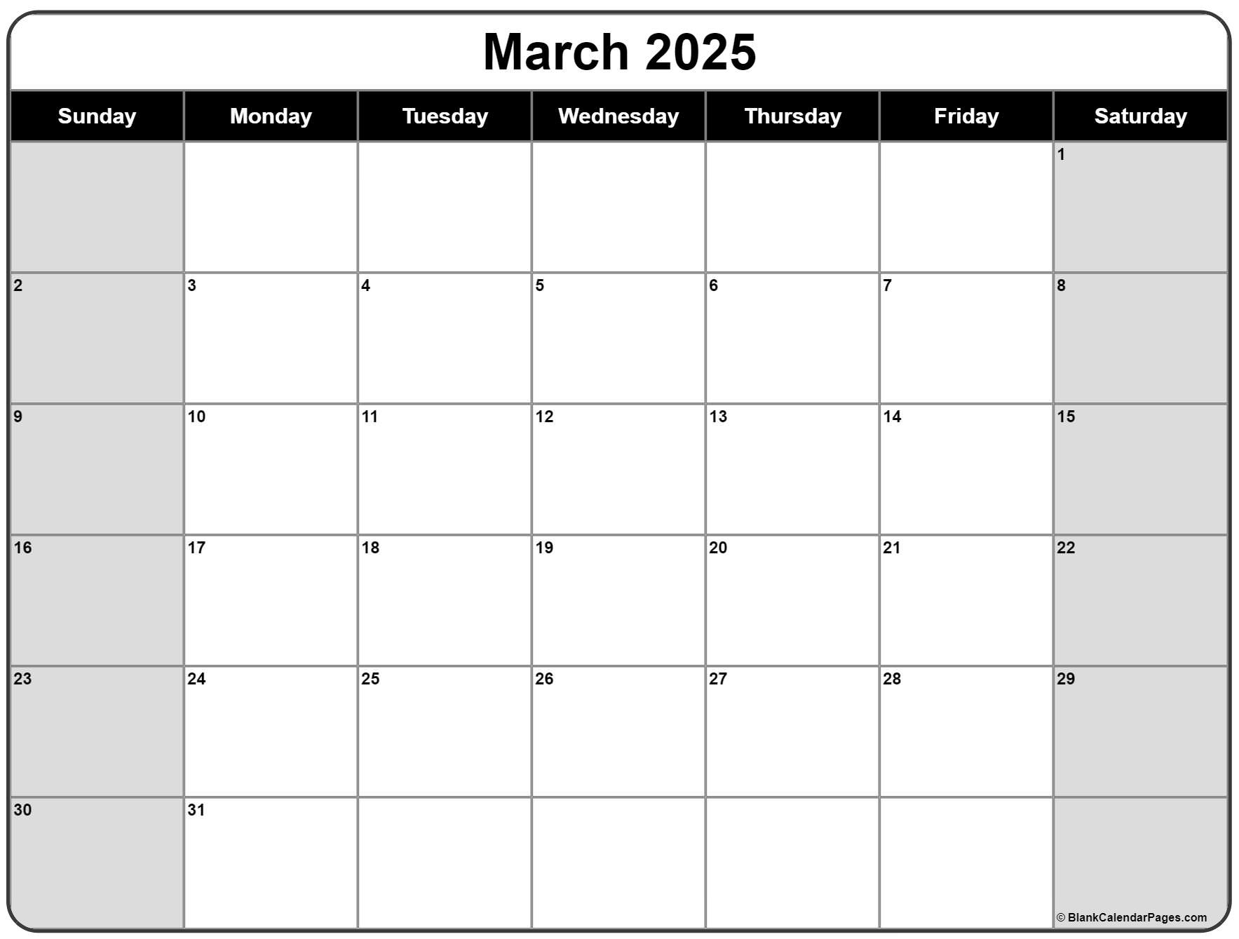 March 2025 Calendar | Free Printable Calendars intended for March 2025 Printable Calendar Free