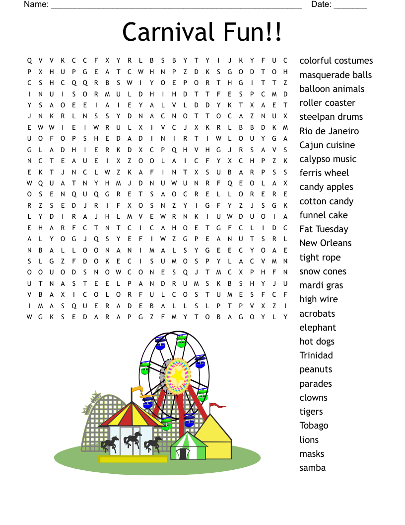 Mardi Gras Crossword - Wordmint with Mardi Gras Crossword Puzzle Printable