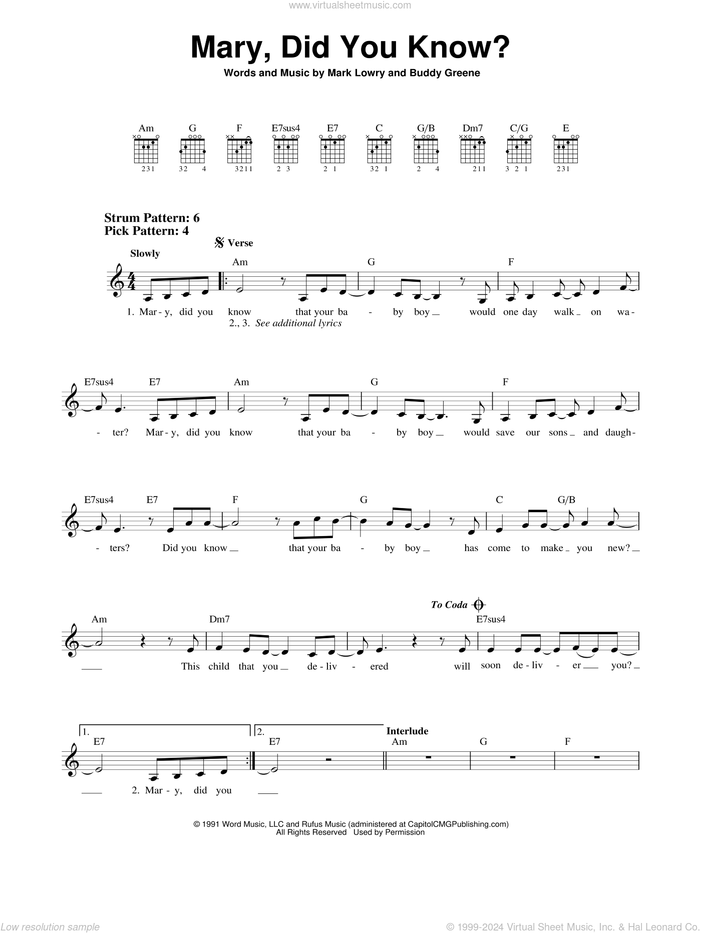 Mary, Did You Know? Sheet Music (Easy) For Guitar Solo (Chords) with regard to Mary Did You Know Free Printable Sheet Music