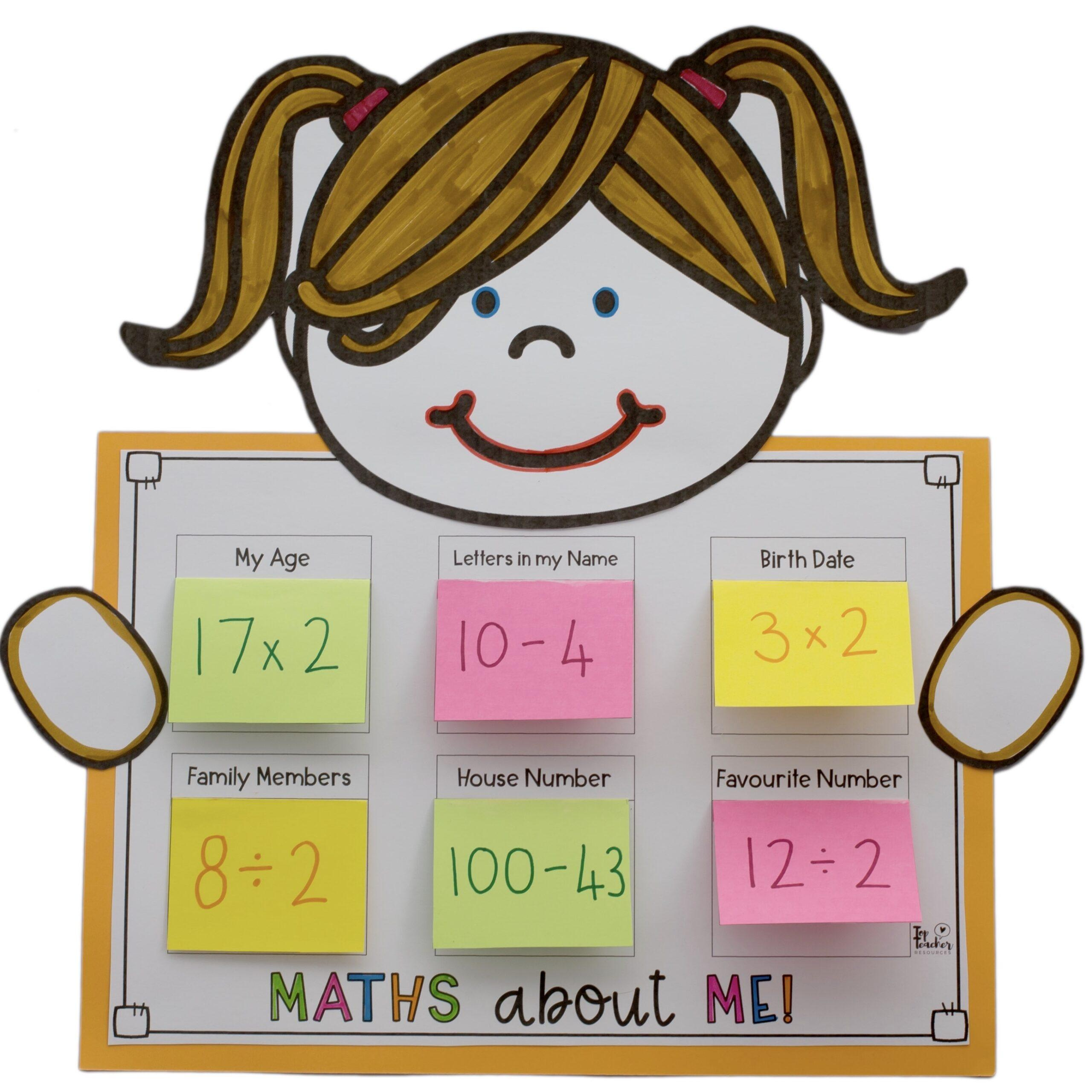 Maths About Me: Back To School Activity – Top Teacher inside Math About Me Free Printable