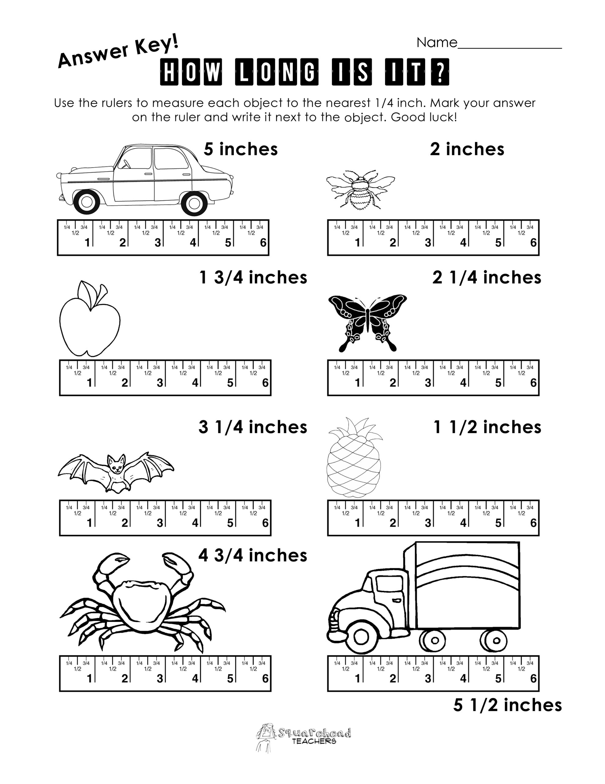 Measurement Practice 1 | Squarehead Teachers inside Measuring Length With a Ruler Worksheet