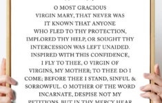 Memorare Prayer Printable throughout Free Printable Memorare Prayer Printable