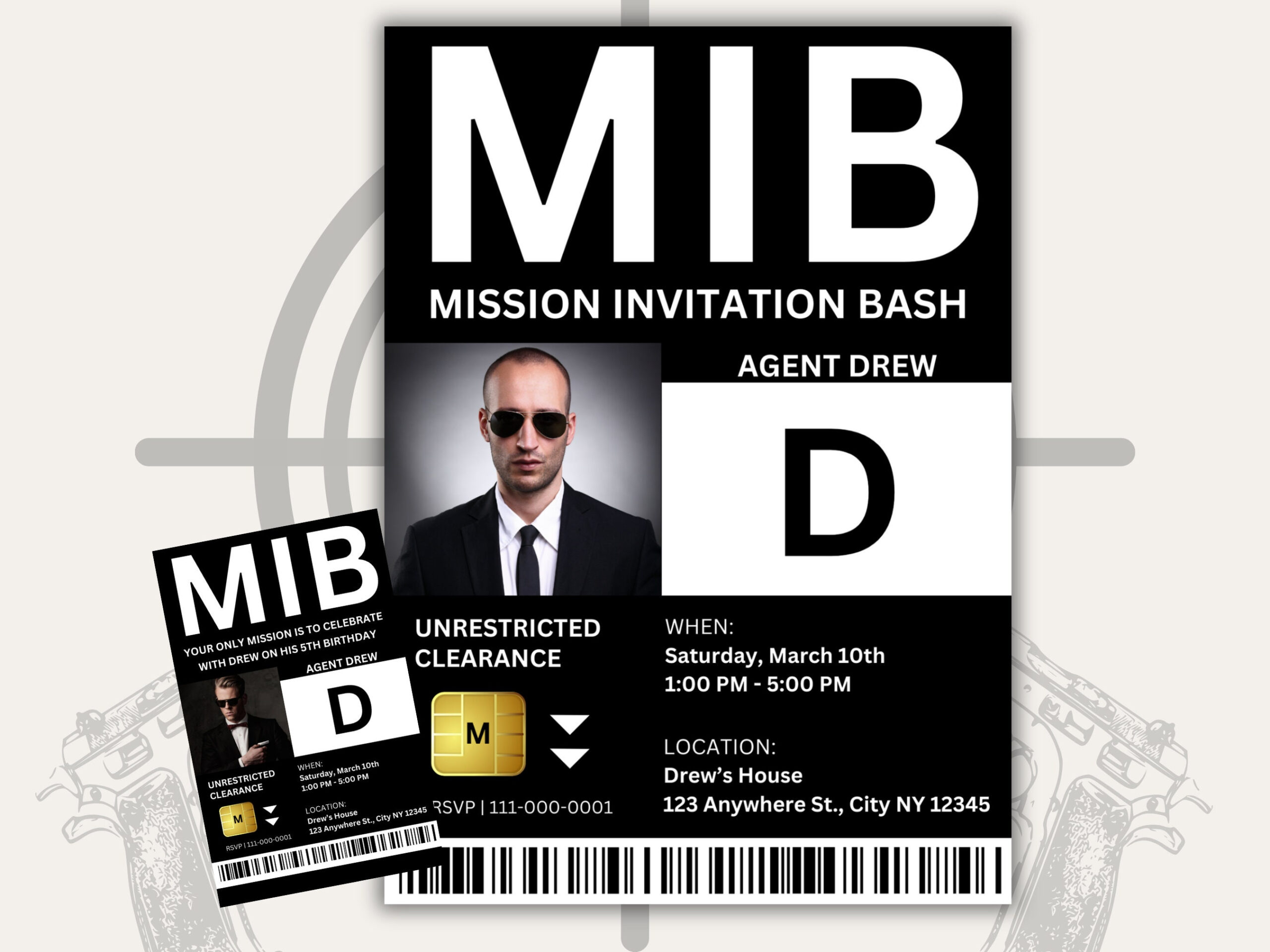 Mib Id Vorlage, Druckbares Id Abzeichen Mib, Personalisierte for Free Printable Mib Badge Template