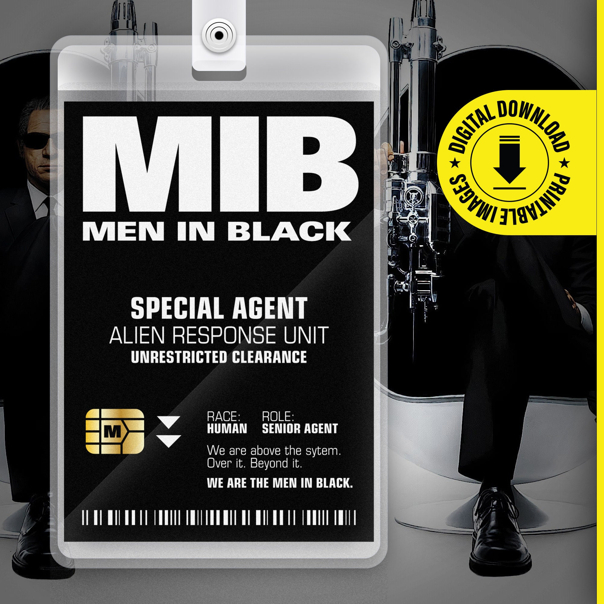 Mib Spezialagent Men In Black Id Badge Karte Halloween Cosplay throughout Badge Creator Free Printable Mib Badge Template