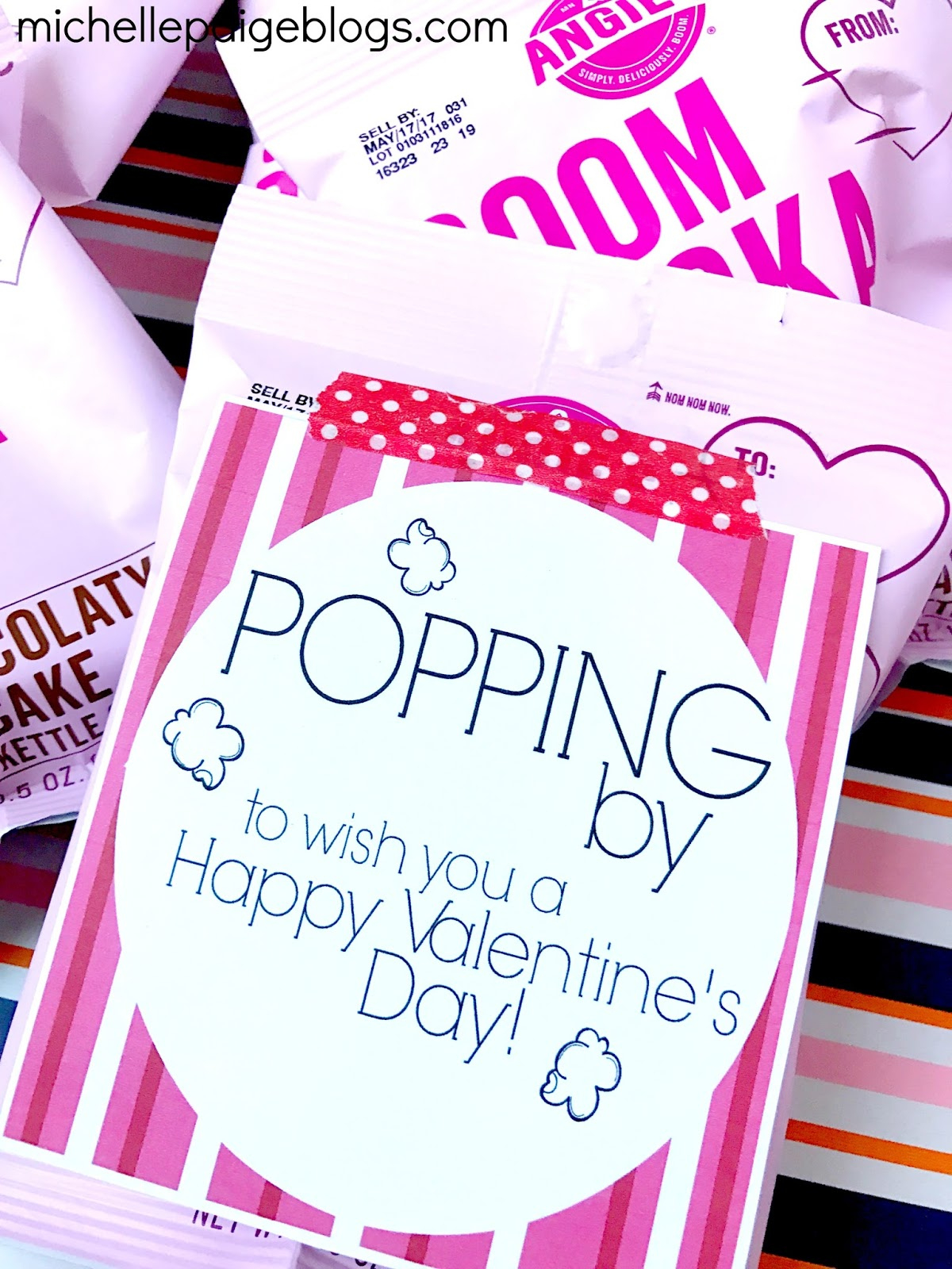 Michelle Paige Blogs: Popping And Popcorn Printable Valentines throughout Free Printable Valentine Popcorn Wrappers