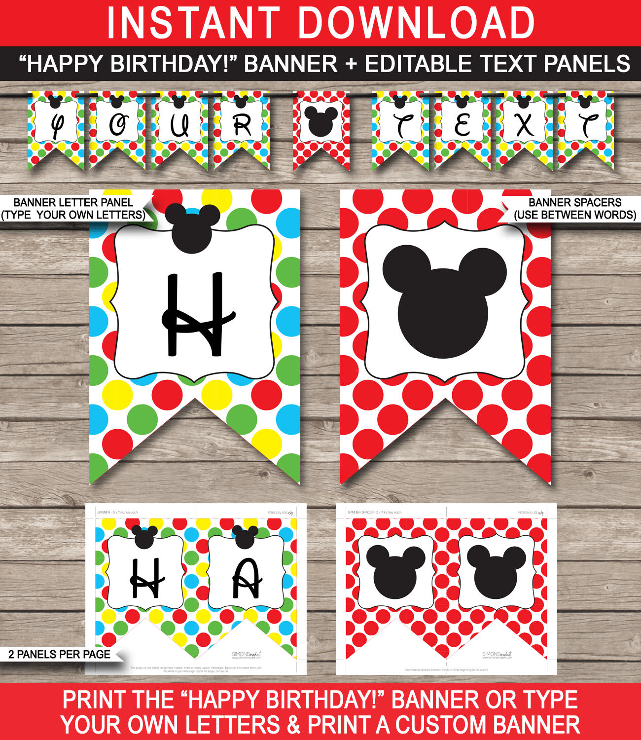 Mickey Mouse Party Banner Template pertaining to Mickey Mouse Party Free Printables