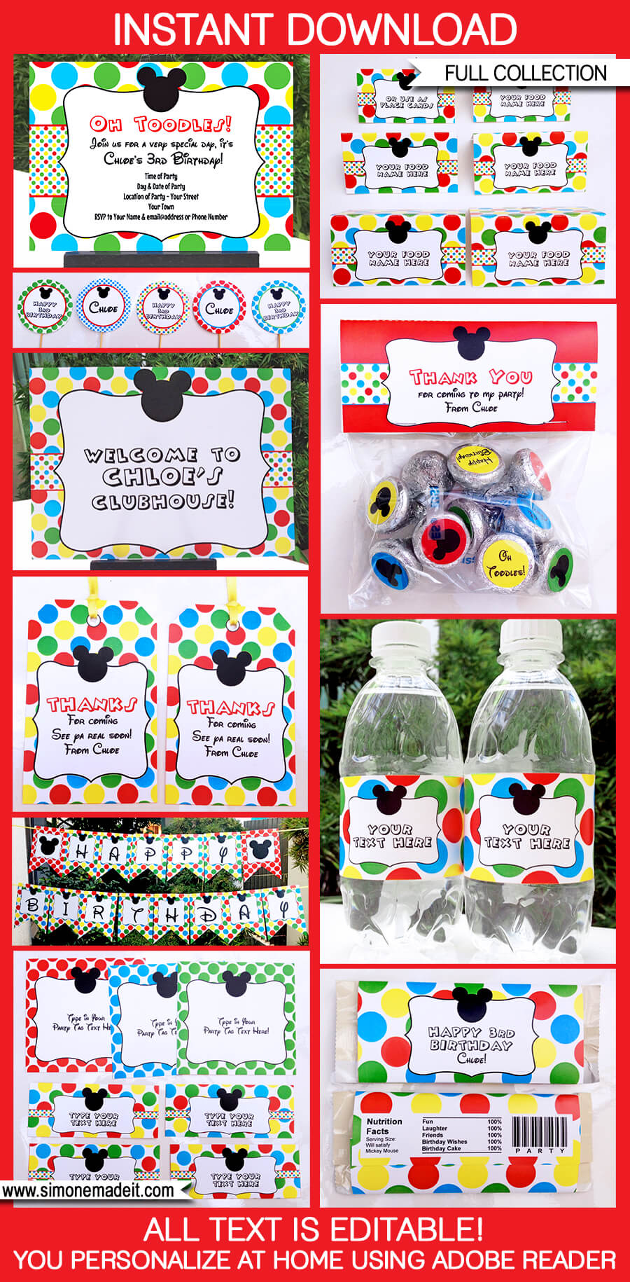 Mickey Mouse Party Printables, Invitations &amp;amp; Decorations pertaining to Mickey Mouse Party Free Printables