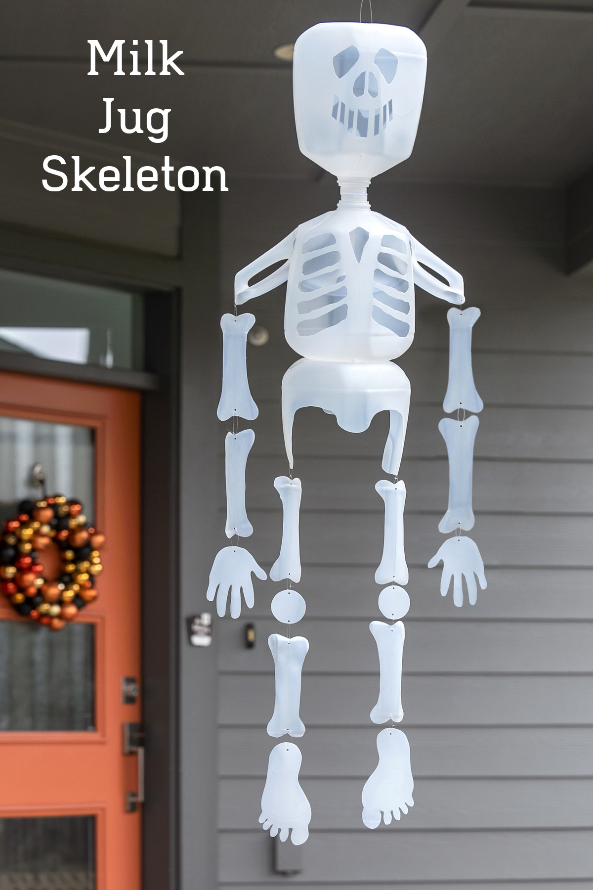 Milk Jug Skeleton For Halloween Decor - Diy Candy with Printable Milk Jug Skeleton Template