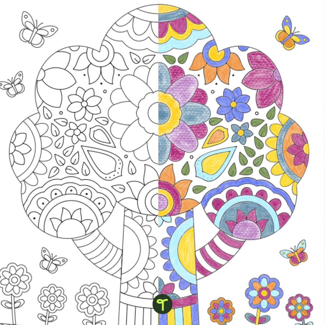 Mindful Coloring Sheet - Tree | Teach Starter regarding Free Printable Mindfulness Colouring Pages