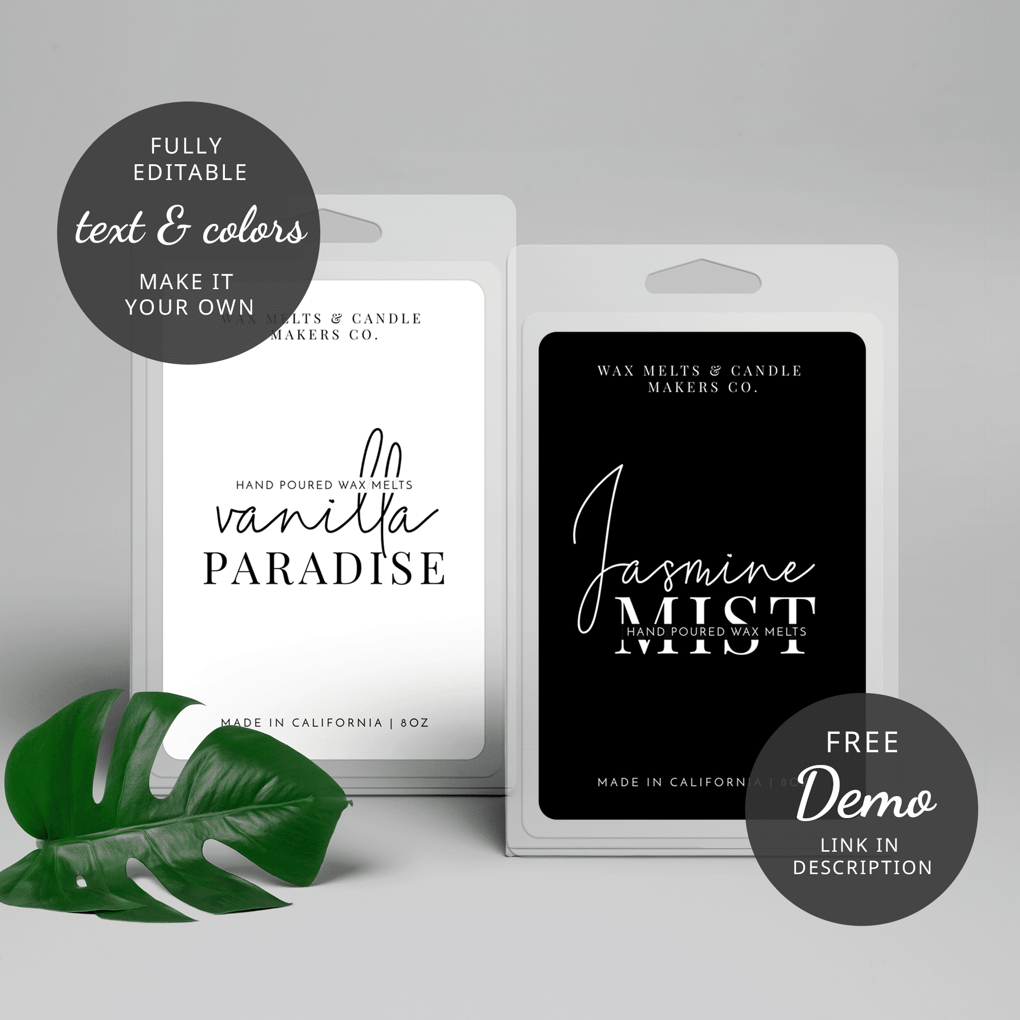 Minimalist Wax Melts Label M-002 throughout Free Printable Wax Melt Labels