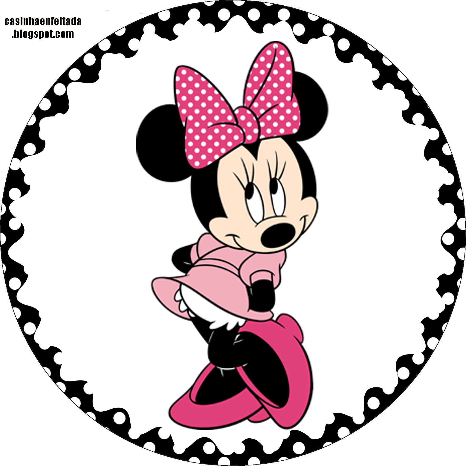 Minnie In Pink With Withe Polka Dots Party: Free Printable Cupcake intended for Minnie Mouse Cupcake Toppers Free Printable
