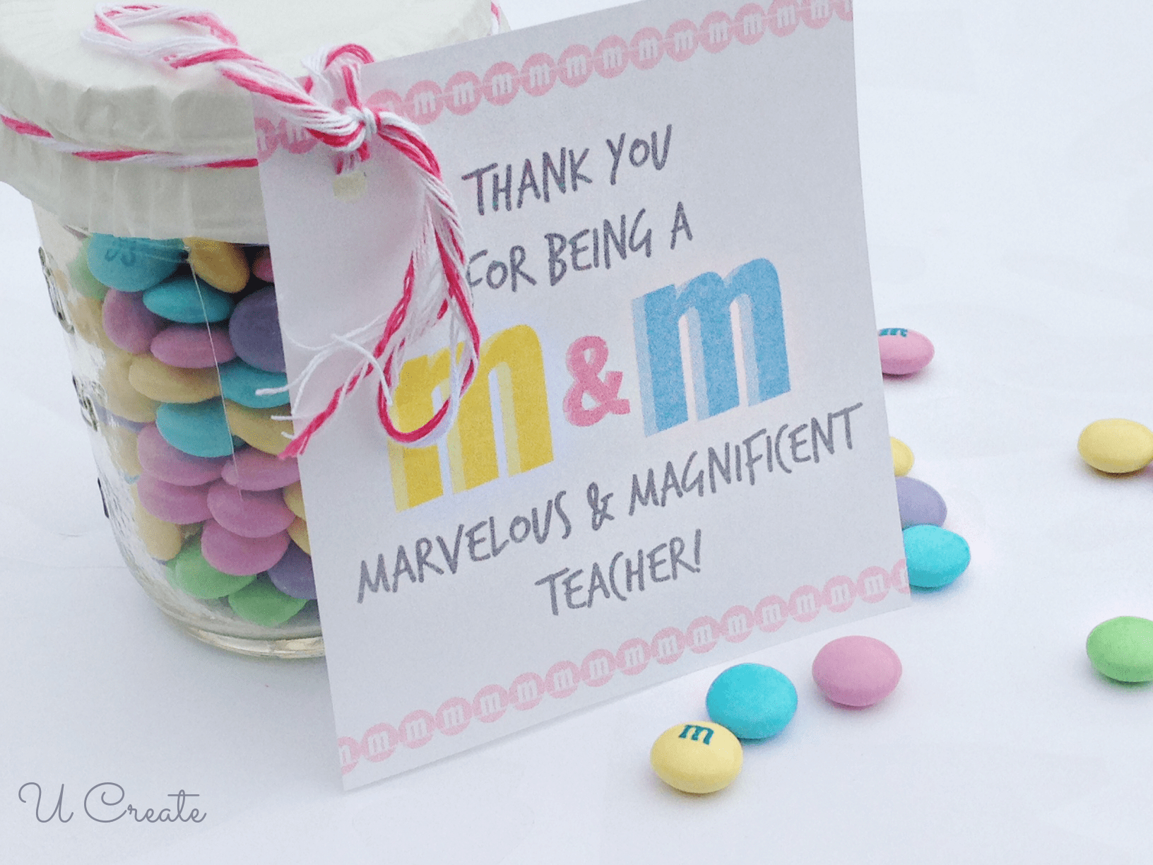 M&amp;amp;Ms Free Printable Teacher Gift Ideau Create | Skip To My Lou in M M Thank You Printable Free