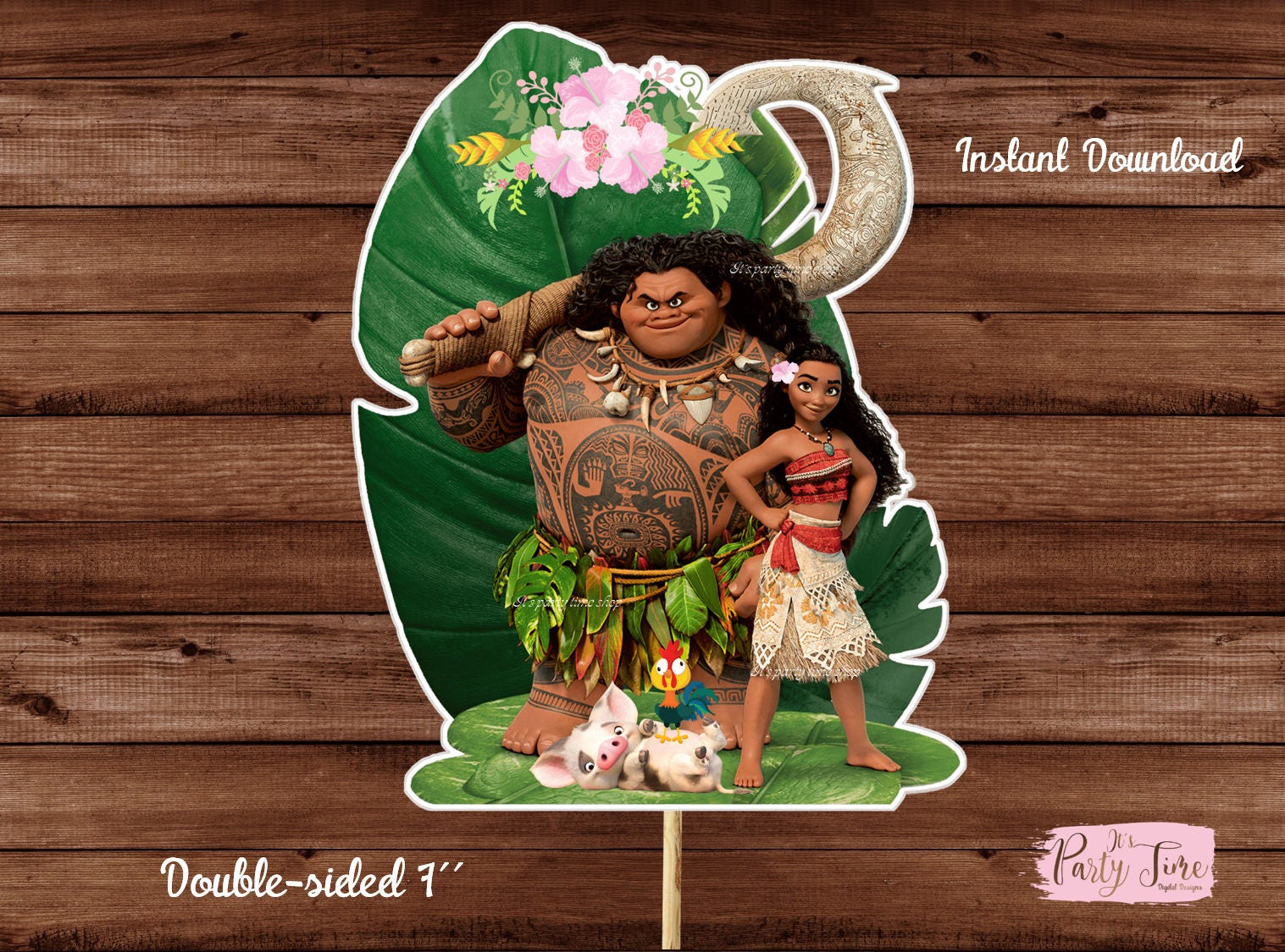 Moana Centerpieces - Printable Moana Centerpiece - Moana Cake throughout Moana Printable Cake Topper