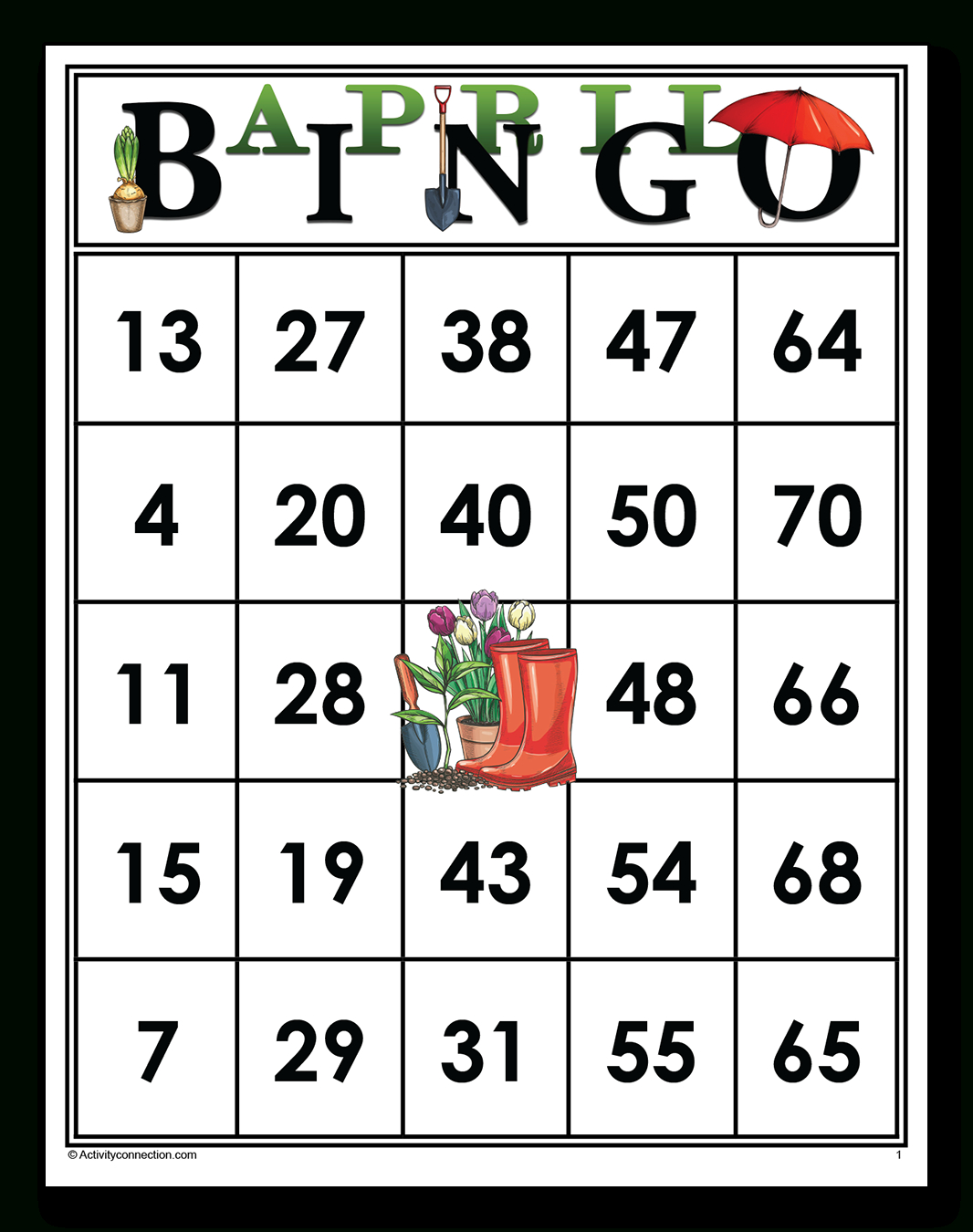 Month Of April Bingo Cards (Printable) - Activity Connection in Activity Connection Bingo Cards