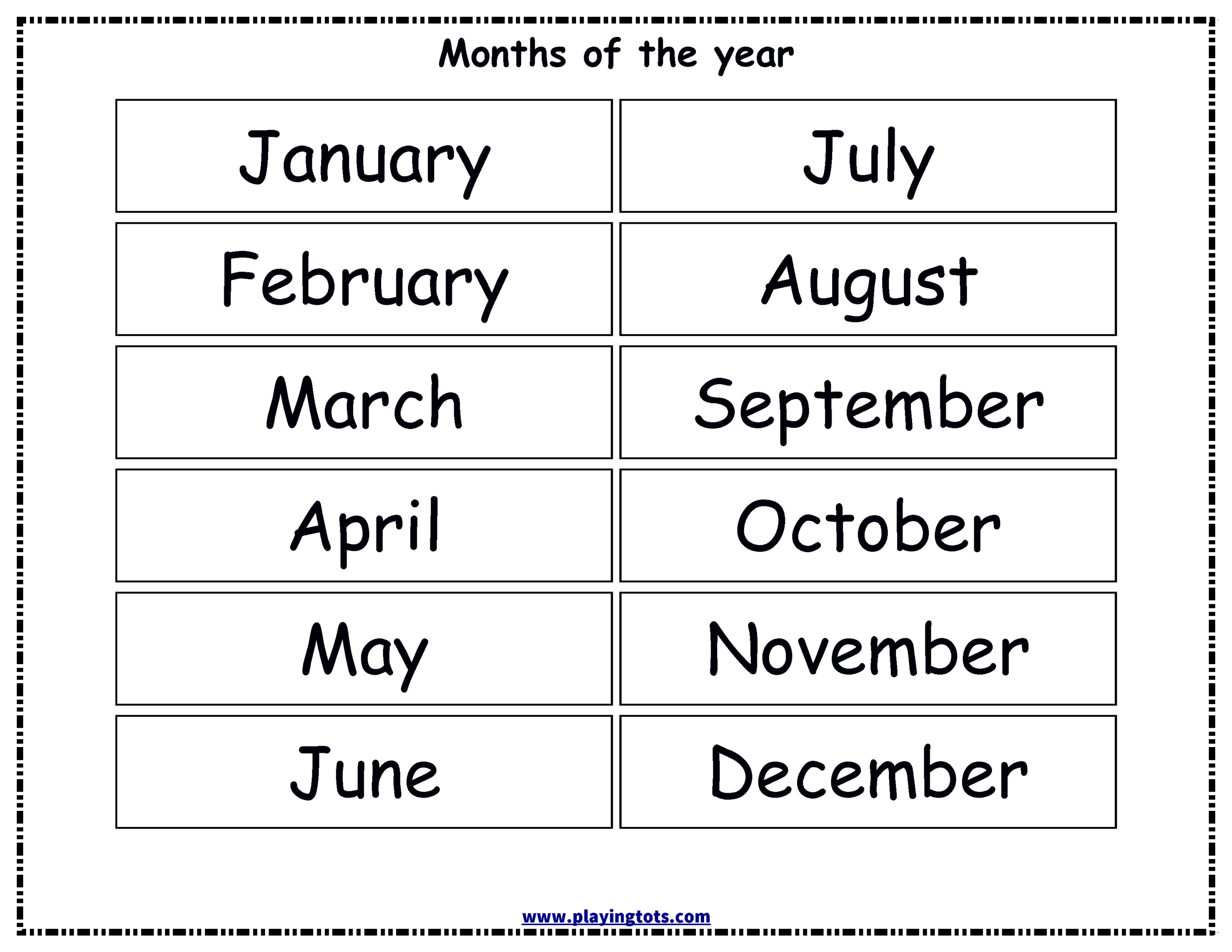 Months Of The Year Free Printable - Printable Party Favors pertaining to Free Printable Months of the Year Chart