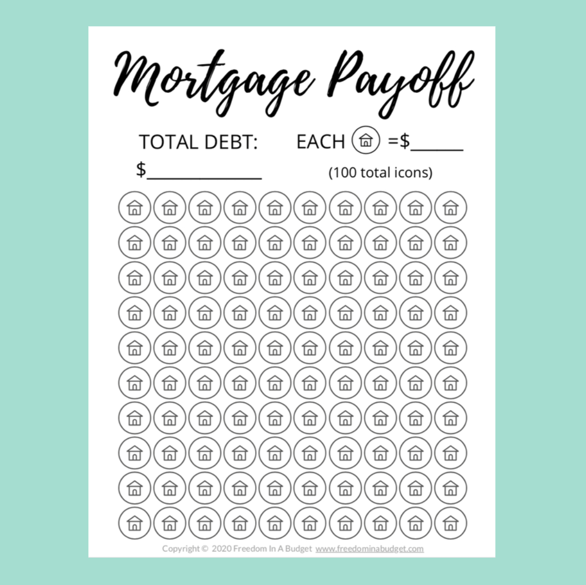 Mortgage Payoff Tracker Printable – Freedom In A Budget pertaining to Mortgage Payoff Tracker Free Printable
